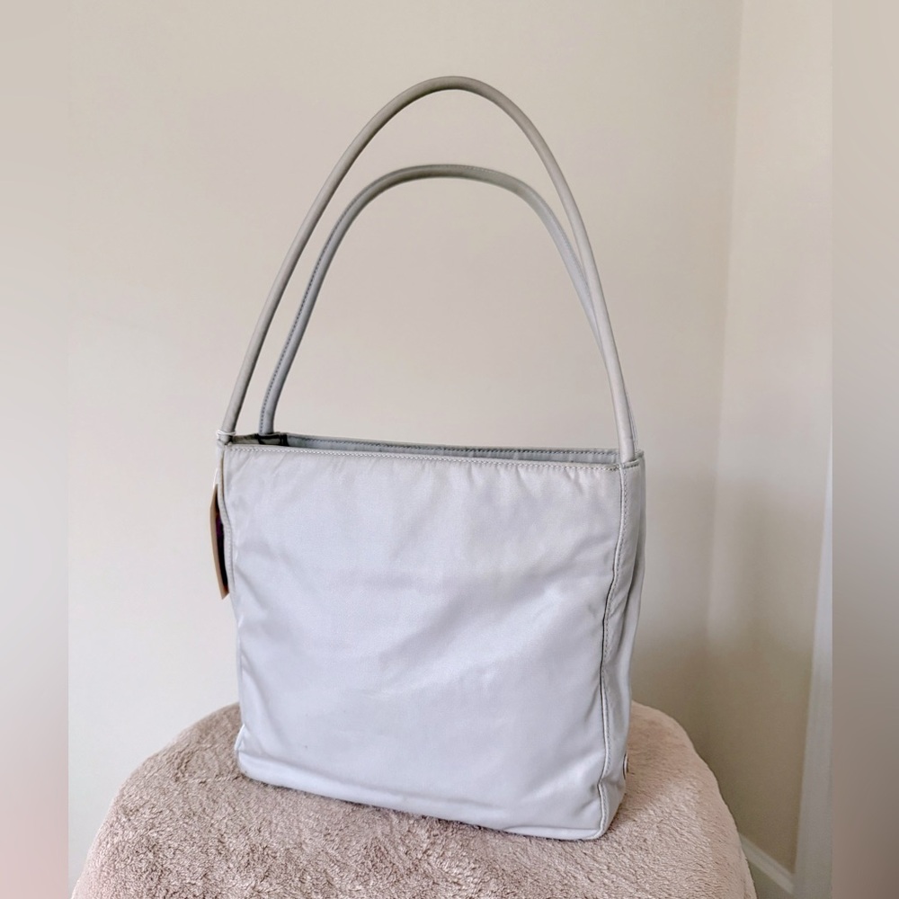 PRADA Tessuto Nylon Tote in Grey - Authentic and in used condition
